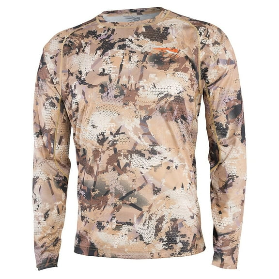 Sitka CORE Lightweight Crew LS Optifade Waterfowl Marsh, Quick-Dry, Odor Control, Large Tall, Polyester (10064-WL-LT)