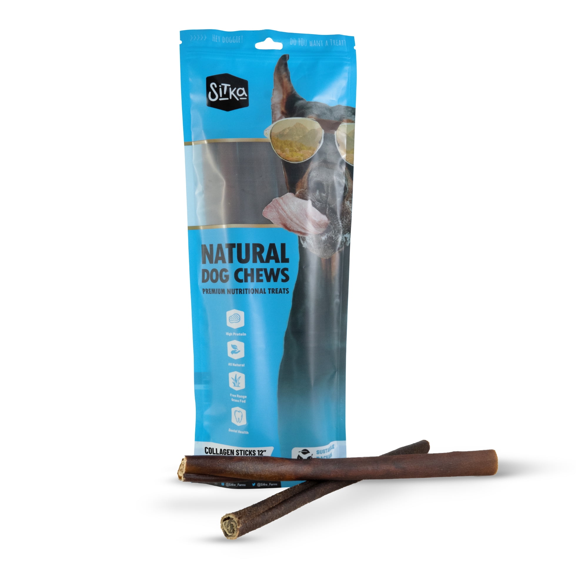 Sitka Farms Collagen Stick for Dogs 12 Inch - 10 Count - Collagen Chews for Dogs - Single Ingredient