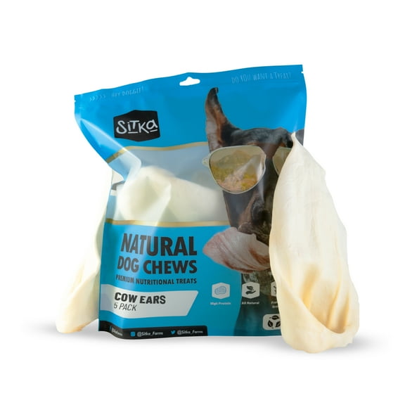 Sitka Farms Premium Cow Ears Treats for Dogs (5 Count)