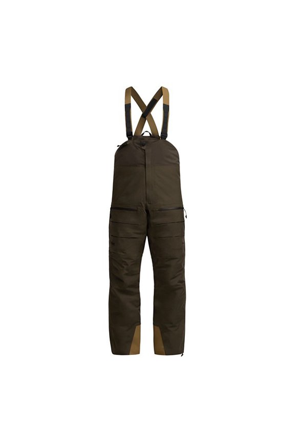 Blizzard Pro Bib, Waterproof GORE-TEX, PrimaLoft Silver Down and Gold Insulation, Earth Color, Adjustable Suspenders