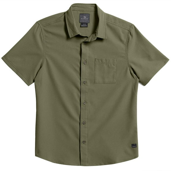 Sitka Gear Mojave SS Shirt, Covert, Medium, 100% Polyester, Odor Control, Ventilated, Chest Pocket, Natural Wood Buttons (600182-CV-M)