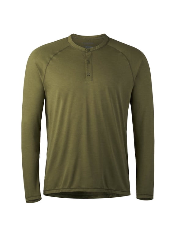 Hanger Henley Shirt, Covert, XXX-Large, Athletic Button-Down, Long Sleeve (80022-CV-3XL)