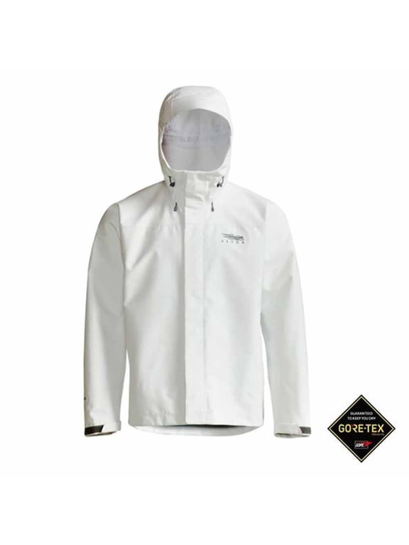 Nodak Jacket, Waterproof Breathable Shell, Customizable Hood, White, Medium (50249-WH-M)