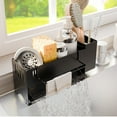 thumbnail image 1 of Sitlais Black Sponge Holder for Kitchen Sink, Sink Caddy Organizer with High Brush Holder, Kitchen Countertop Organizer & Storage Essential, Rustproof Metal, Soap Dispenser Organizer, 1 of 10