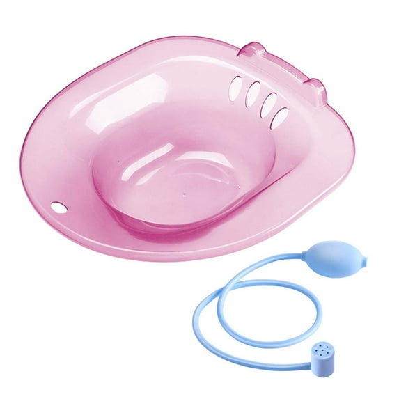 Sits Bath Toilet Seat Basin with Flusher Anti Slip Women Elderly Toilet Seat Sitz Bath Basin Bidet Hip Bath for Restroom Dorm red B