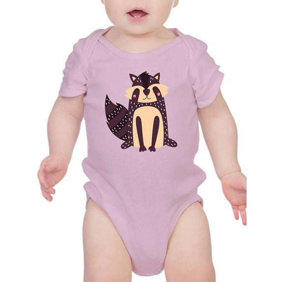 Sitting And Smiling Raccoon Bodysuit Infant -Image by Shutterstock, 24 Months