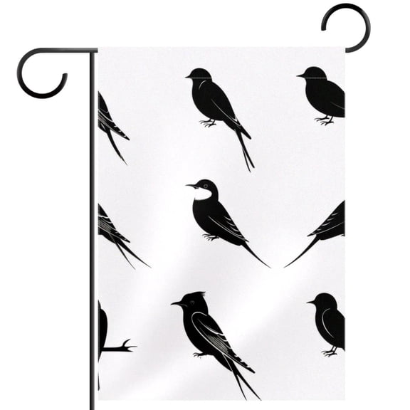 Sitting Birds Silhouette Garden Flag Double Sided House Flag for Outdoor Home, Personalized All Year Round Yard Decor 12 x 18 Inch