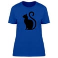 thumbnail image 1 of Sitting Black Cat Silhouette T-Shirt Women -Image by Shutterstock, Female Small, 1 of 2