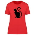 thumbnail image 1 of Sitting Black Cat Silhouette T-Shirt Women -Image by Shutterstock, Female Small, 1 of 2