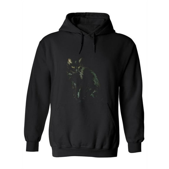 Sitting Black Kitten Hoodie Women -SPIdeals Designs, Female Small