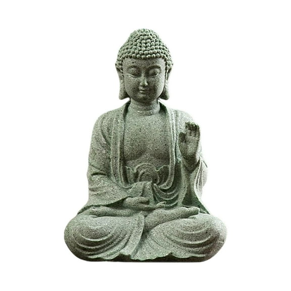 Sitting Buddha Statue Gift Oriental Decorative Ornament Yoga Figurines Decor Rustic for Yoga Outdoor Desk Living Room Tabletop , Type A-02, Multiple sizes