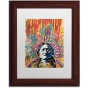 Sitting Bull 1 Canvas Art by Dean Russo, White Matte, Wood Frame