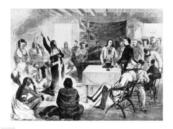 Sitting Bull Council 1877 Canvas Art - (36 x 24)