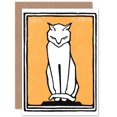 thumbnail image 1 of Sitting Cat 1916 Julie De Graag Greetings Card Plus Envelope Blank inside, 1 of 3