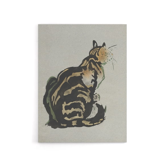 Sitting Cat Art Nouveau Painting Steinlen Canvas Wall Art 18x24"