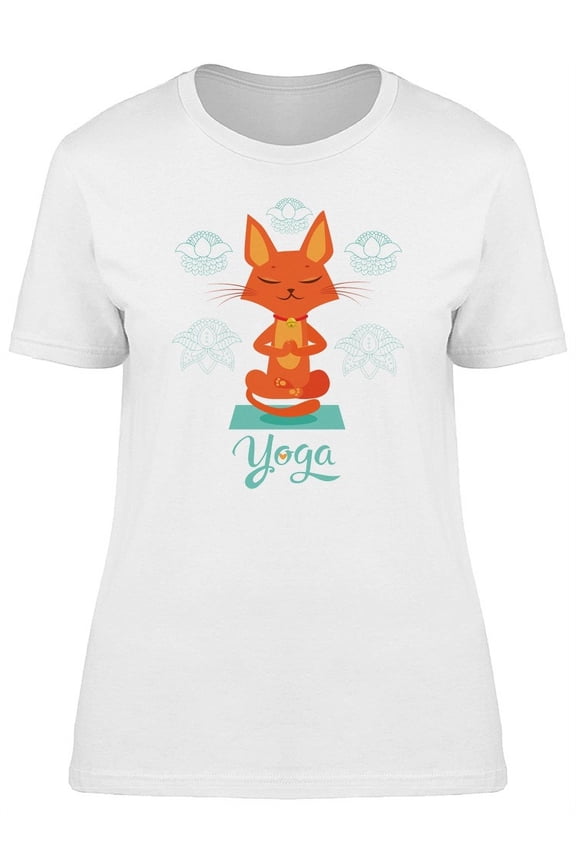 Sitting Cat Doing Yoga Tee Women's -Image by Shutterstock