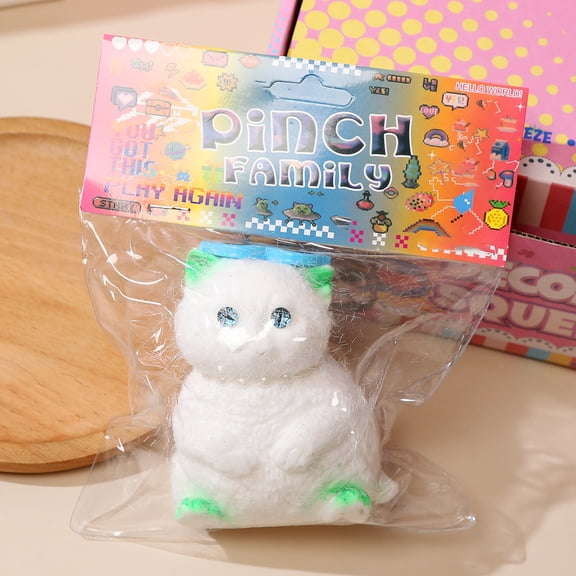 Sitting Cat Squishh Figurine for All Ages Adult Collectible Bionic Squeeze Kitten Desktop Decor Sensory Fidget Stress Buffer Soft Sculpture