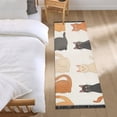 thumbnail image 1 of Sitting Cats Bedside Runner Rug 2'x 6' Non Slip Carpet Floor Mat Area Rug, 1 of 8