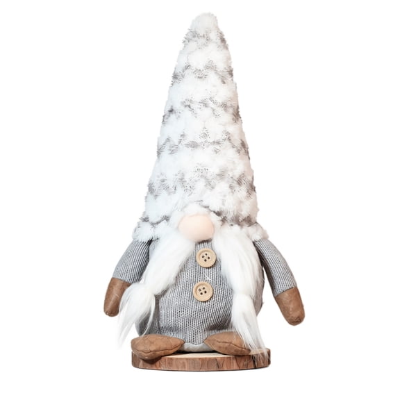Sitting Christmas Gnome Plush Doll, Faceless Holiday Decor with Tall Hat & Striped Body, Soft Nordic Elf for Shelf Mantel Tabletop Winter Home Accent