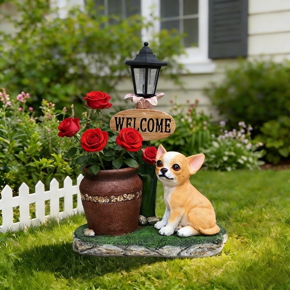 Gnome Planter Statue with Welcome Sign, Weather Resistant Resin Succulent Flower Pot, Outdoor Yard Lawn Patio Entryway Garden Decor Ornament Gift
