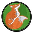 thumbnail image 1 of Sitting Fox Looking Up Applique Multi-Color Embroidered Hook & Loop Patch - 3.5 Inch Large, 1 of 5