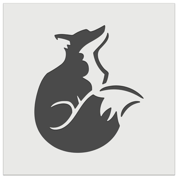 Sitting Fox Looking Up DIY Cookie Wall Craft Stencil - 11.5 Inch