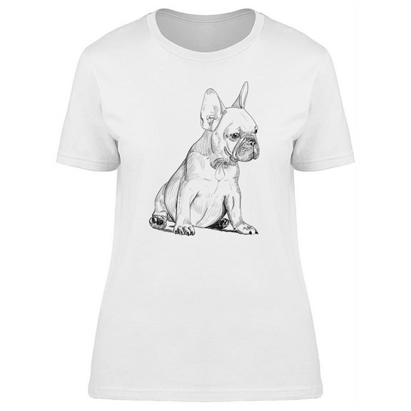 Sitting French Bulldog T-Shirt Women -Image by Shutterstock, Female Medium