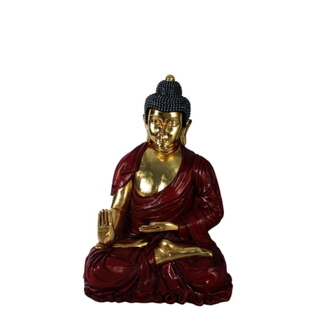 Sitting Gold and Red Buddha Statue