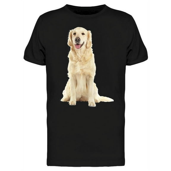 Sitting Golden Retriever  T-Shirt Men -Image by Shutterstock, Male Large