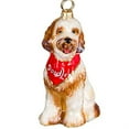 thumbnail image 1 of Sitting Goldendoodle with Bandana Polish Glass Christmas Ornament Decoration New, 1 of 3
