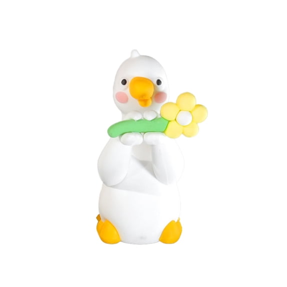 Sitting Goose Resin Figurine Cute Desk Statue For Computer Car Shelf Home Office Decor
