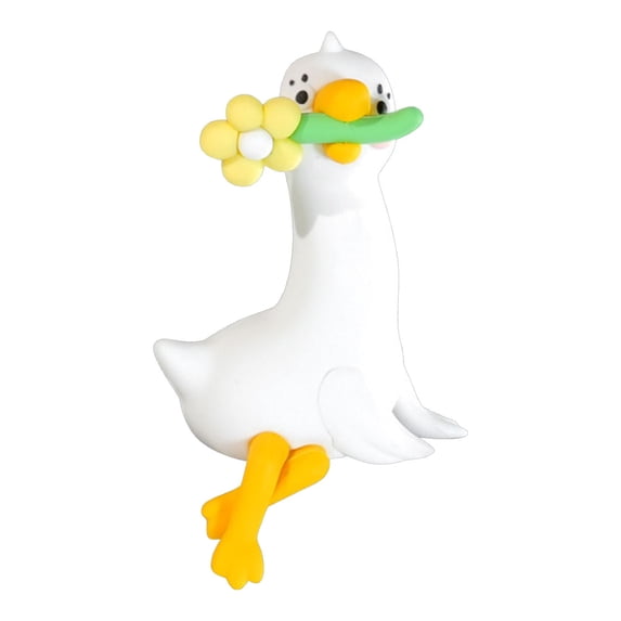 Sitting Goose Resin Figurine Cute Desk Statue For Computer Car Shelf Home Office Decor