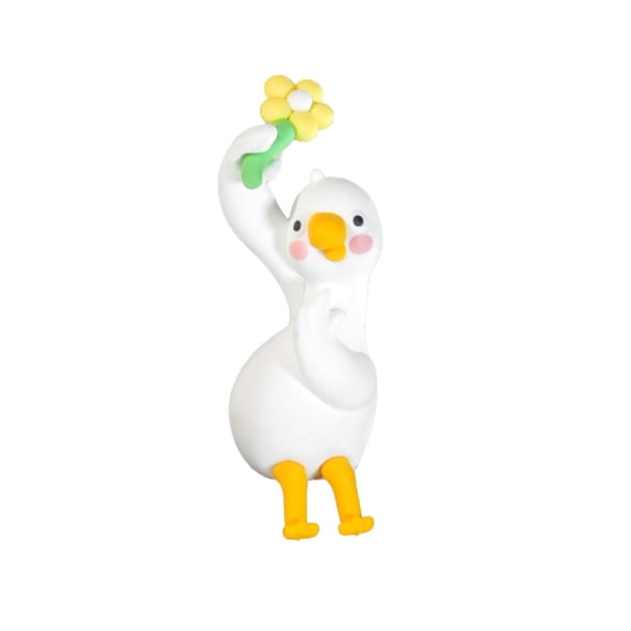 Sitting Goose Resin Figurine Cute Desk Statue For Computer Car Shelf Home Office Decor