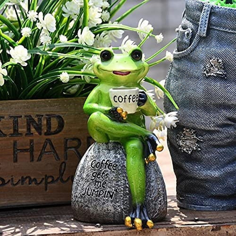 Sitting Green Frog Statue, Frog Garden Decoration Statues for Yard and ...
