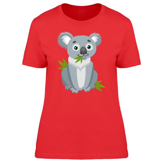 Sitting Koala Eating Leaves Tee Women's -Image by Shutterstock