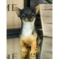 thumbnail image 1 of Sitting Lifelike Adorable Deer Head Black And Tan Chihuahua Puppy Dog Figurine, 1 of 8