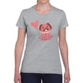 thumbnail image 1 of Sitting Lovely Pug T-Shirt Women -Smartprints Designs, Female XX-Large, 1 of 4