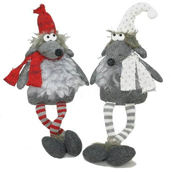Sitting Mice Buddies Decorations - Set of 2