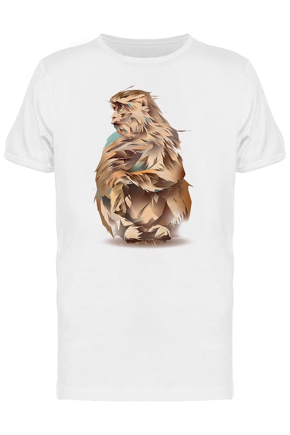 Sitting Monkey In Low Poly T-Shirt Men -Image by Shutterstock, Male Large