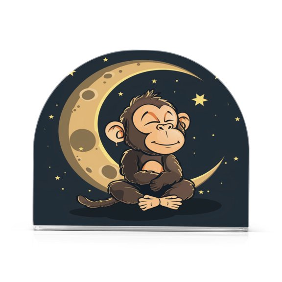 Sitting Monkey Moon Stars Acrylic Napkin Holders Paper Dispenser Upright Napkin Rack Storage U-Shape Design Home Decor 1Pc