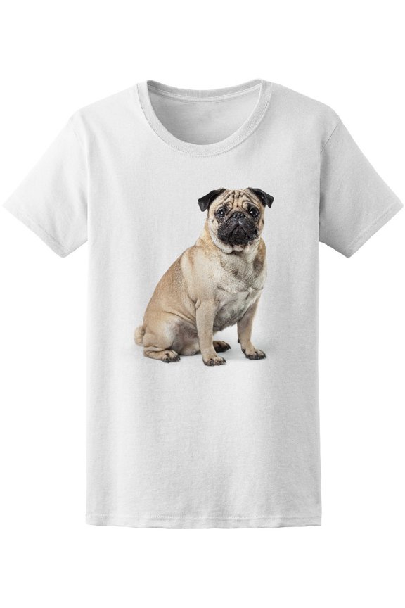 Sitting Pug Dog T-Shirt Men -Image by Shutterstock, Male Large