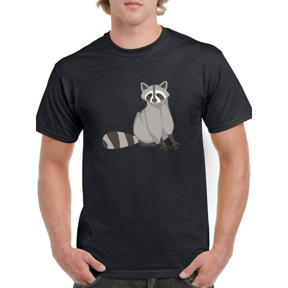 Sitting Raccoon. T-Shirt Men -Image by Shutterstock, Male Medium