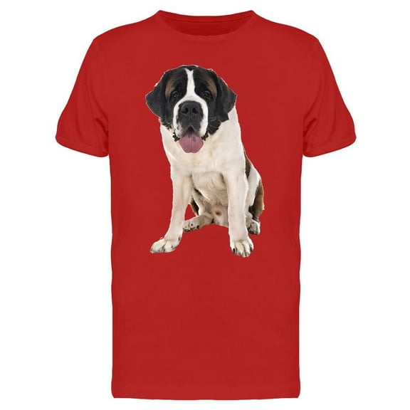 Sitting Saint Bernard T-Shirt Men -Image by Shutterstock, Male 3X-Large