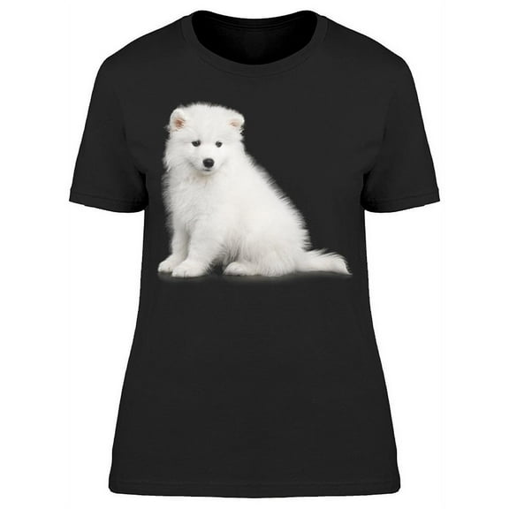 Sitting Samoyed Pup T-Shirt Women -Image by Shutterstock, Female Medium