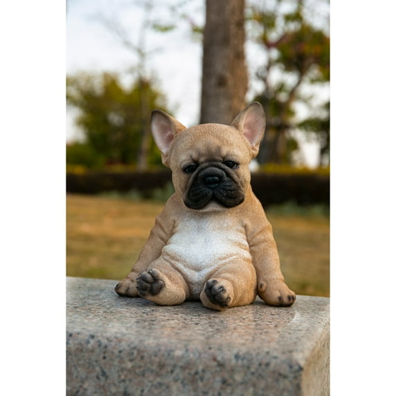 Sitting Sleepy French Bulldog Puppy Statue