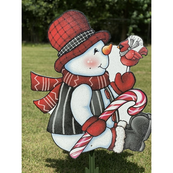 Sitting Snowman Christmas Yard Art