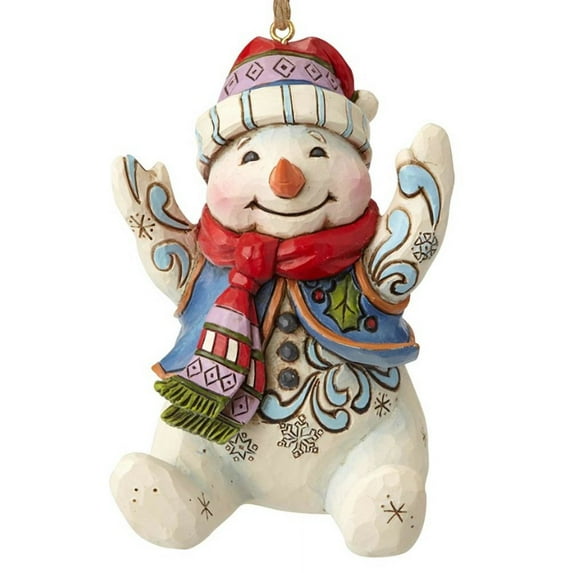 Jim Shore Sitting Snowman Ornament Polyresin Christmas 6001513