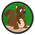 thumbnail image 1 of Sitting Squirrel Cartoon Critter Applique Multi-Color Embroidered Hook & Loop Patch - 2.5 Inch Small, 1 of 5
