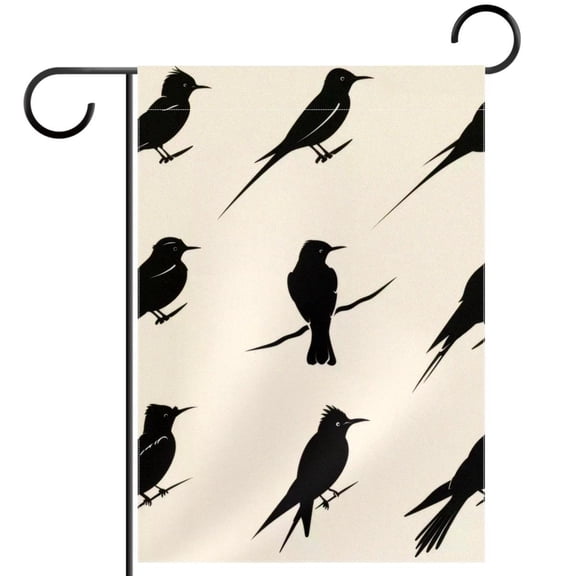 Sitting Swallow Birds Silhouette Decorative Garden Flag for All Seasons, 12 x 18 Inch Small Vertical Double Sided Outside Decoration for Yard Farmhouse