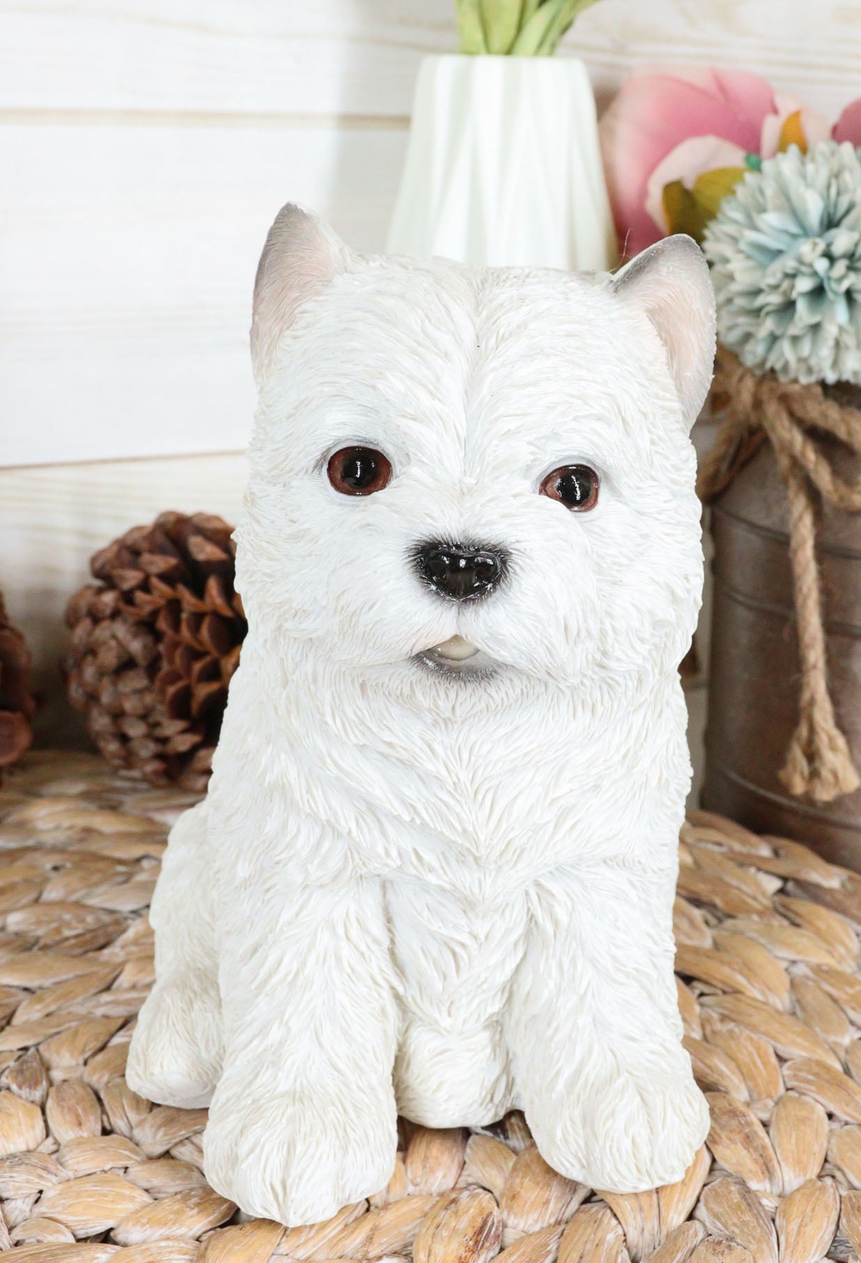 Sitting West Highland Terrier White Westie Puppy Dog Decorative